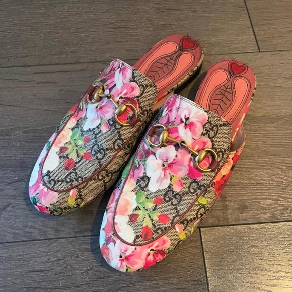 Authentic GUCCI GG Blooms Mule Loafers - Picture 2 of 5
